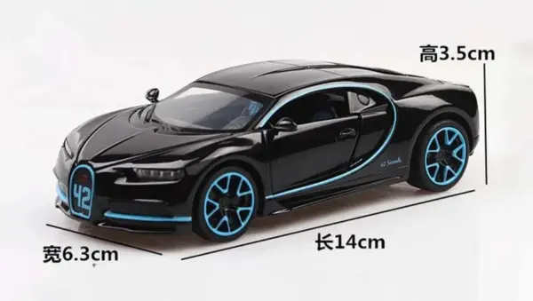 1/32 Bugatti Chiron Diecast Toy Car Model - Image 3
