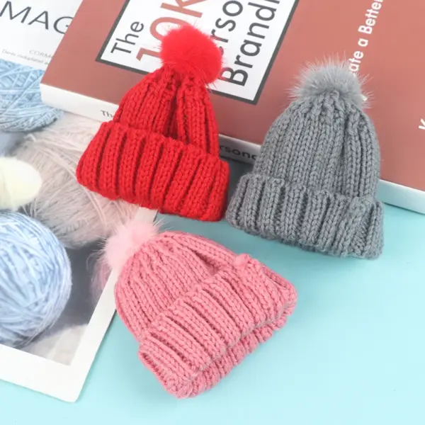 1pc 1/6 Dollhouse Miniature Knitted Beanie Cap - Image 4