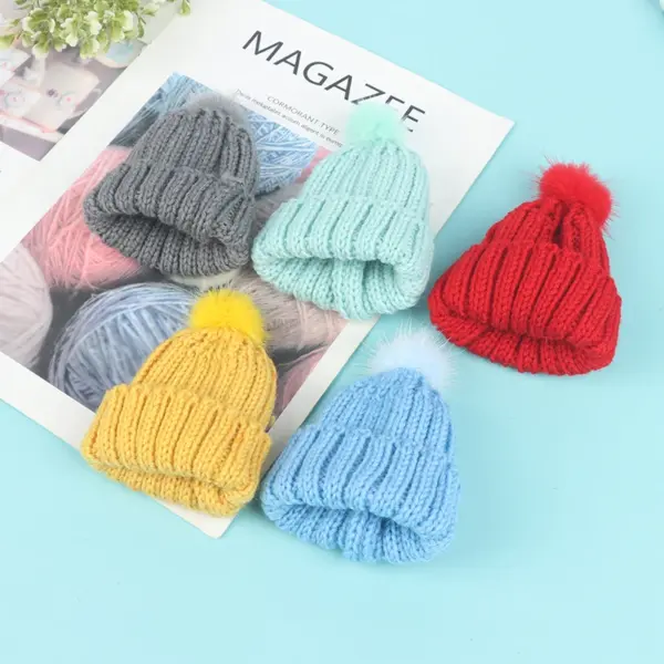 1pc 1/6 Dollhouse Miniature Knitted Beanie Cap - Image 3
