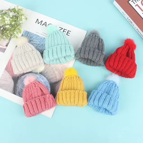1pc 1/6 Dollhouse Miniature Knitted Beanie Cap - Image 2