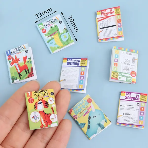 4Pcs Miniature Dollhouse Cartoon Books Set - Image 4