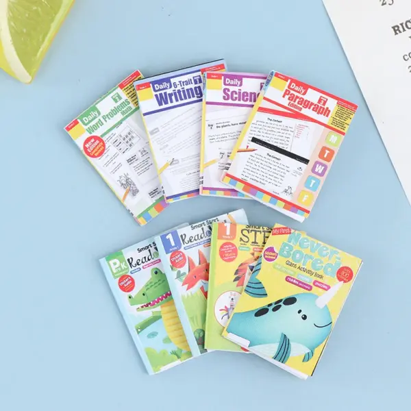 4Pcs Miniature Dollhouse Cartoon Books Set - Image 3