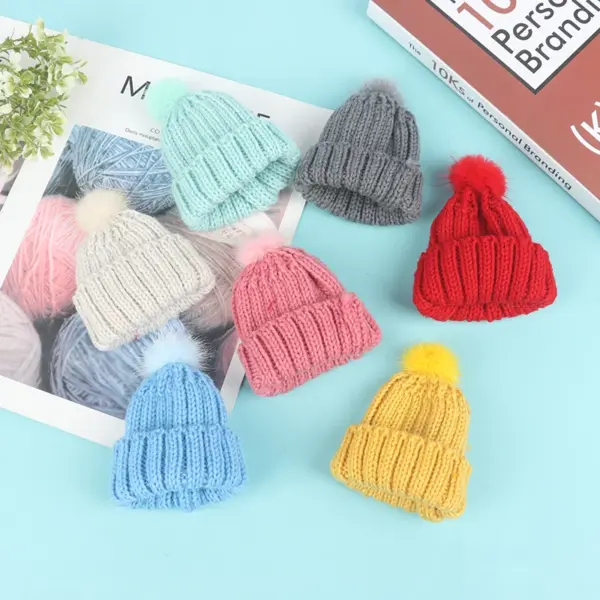 1pc 1/6 Dollhouse Miniature Knitted Beanie Cap - Image 5