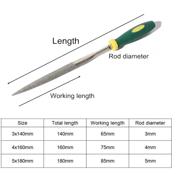 6pcs Diamond Needle Files Set for Metal & Glass - Image 2