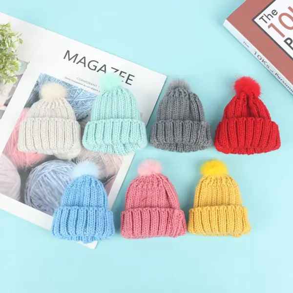1pc 1/6 Dollhouse Miniature Knitted Beanie Cap - Image 6