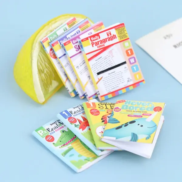 4Pcs Miniature Dollhouse Cartoon Books Set - Image 2