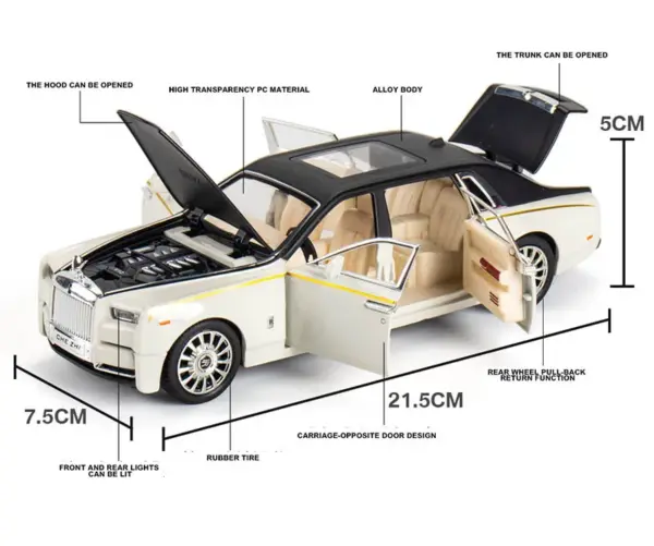 1/24 Diecast Phantom Model Toy Car - Image 2