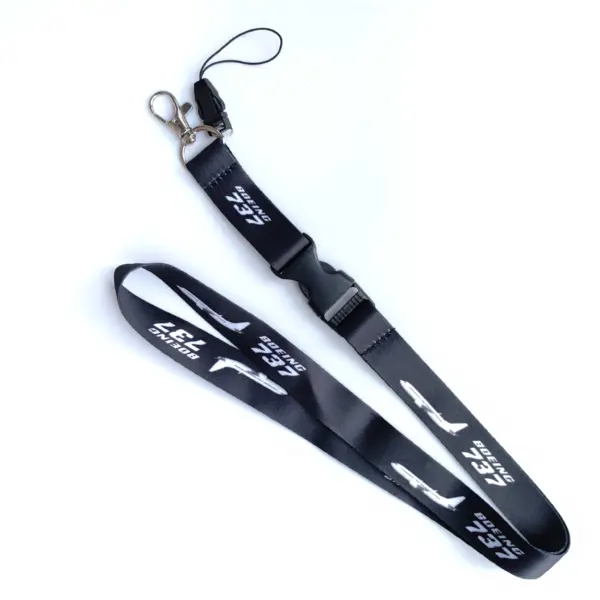 Boeing 737 Black Lanyard with Clasp - Image 2