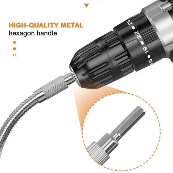 300mm Silver Flexible Shaft Screwdriver Tool - Image 3