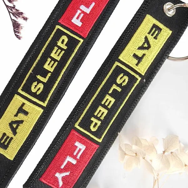 Colorful Embroidered Airplane Keychain - Image 4