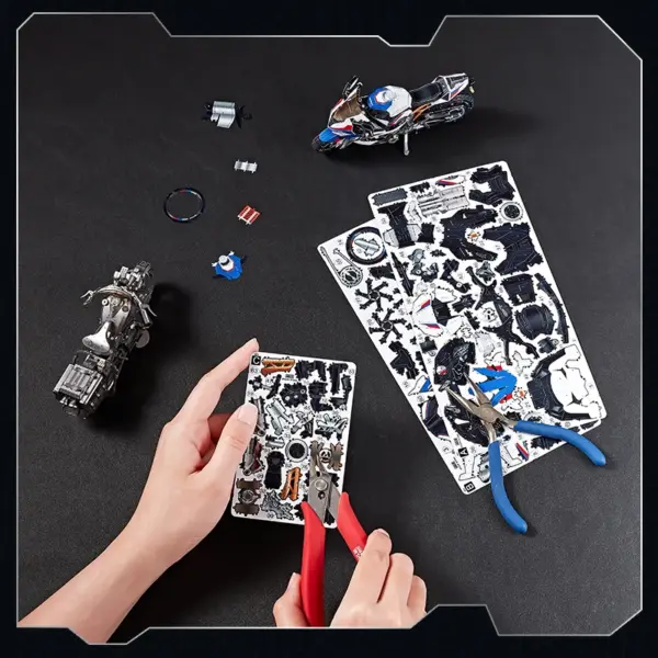 3D Metal Puzzle Motorcycle Captain America Model - Image 6