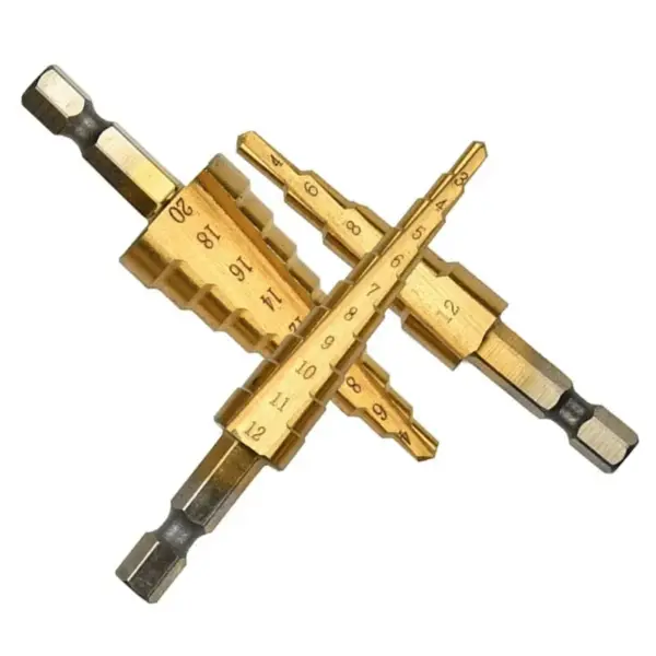 Titanium Plated Step Drill Bit Set 3pcs - Image 3