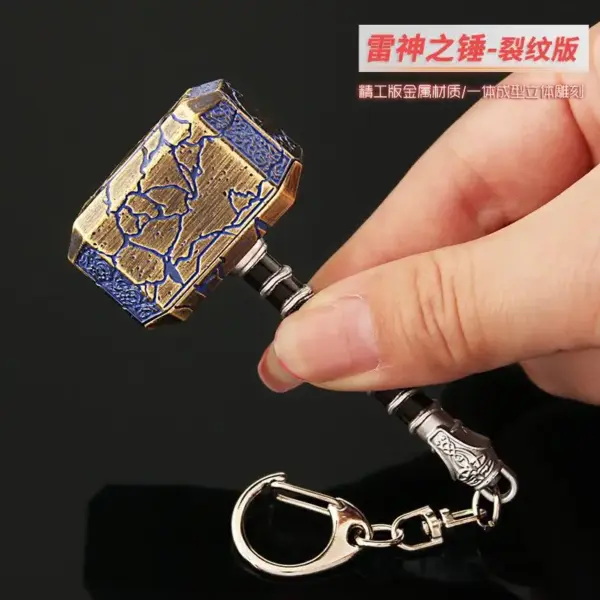 8cm Thor's Hammer Metal Miniature Keychain - Image 2