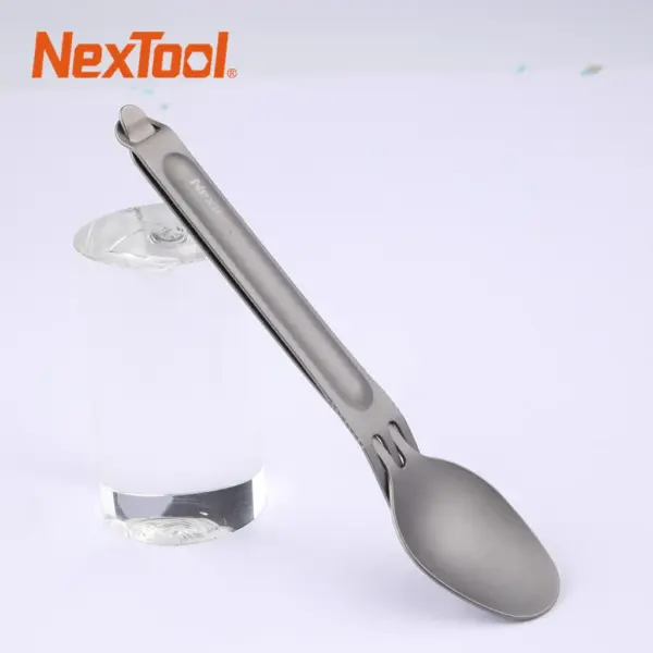 Titanium Fork and Spoon Set for Outdoors - Image 4