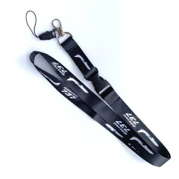 Boeing 737 Black Lanyard with Clasp