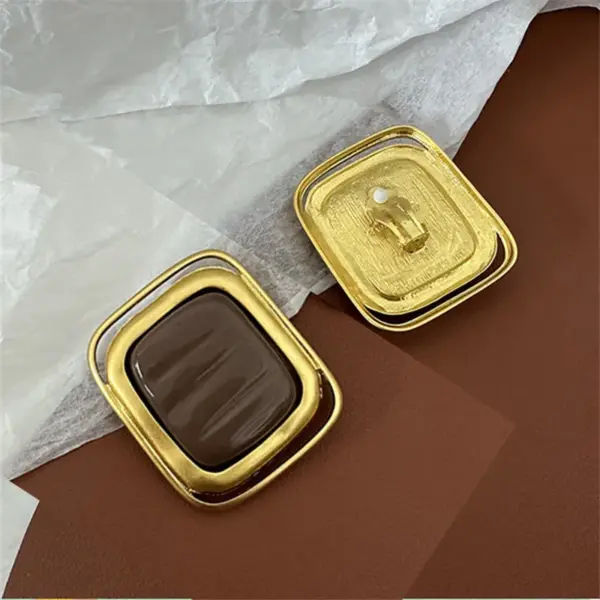 Geometric Metal Stud Earrings for Women - Image 10