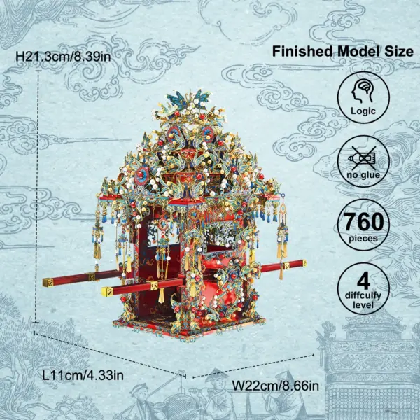 3D Metal Puzzle Kingfisher Sedan Model - Image 2