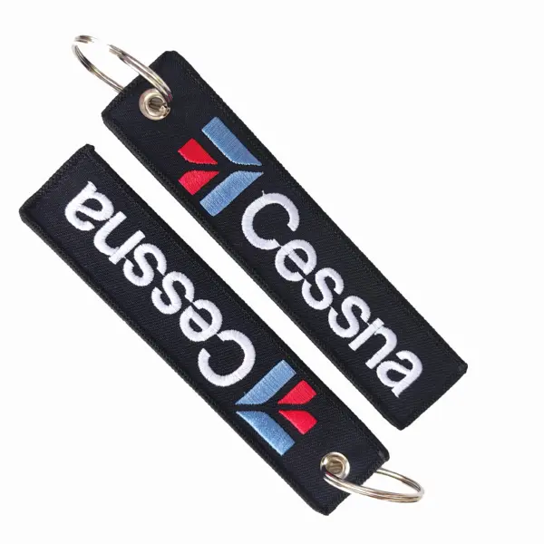Cessna Double-Sided Embroidered Keychain - Image 3