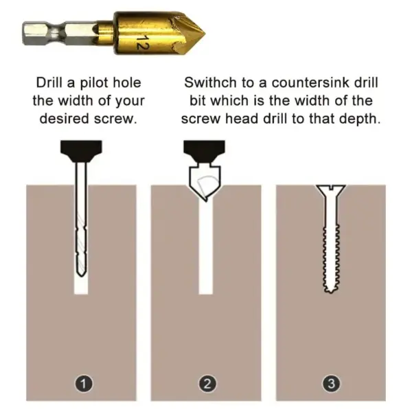 6PC Titanium Plated Woodworking Drill Bit Set - Image 6