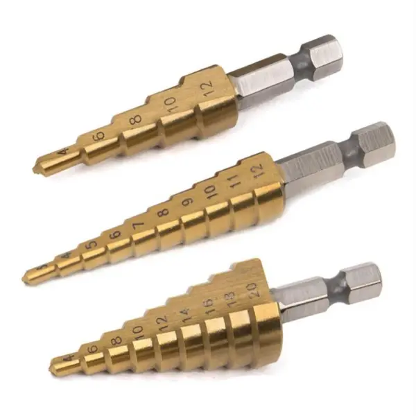 Titanium Plated Step Drill Bit Set 3pcs - Image 5