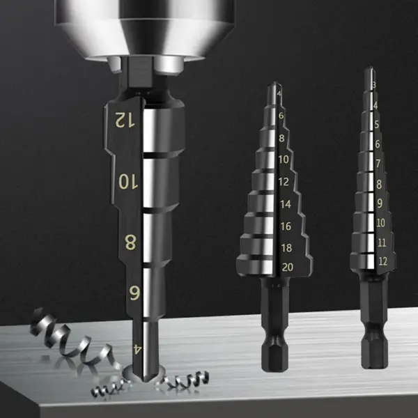3Pcs HSS Step Drill Bits Set 3-20mm - Image 2