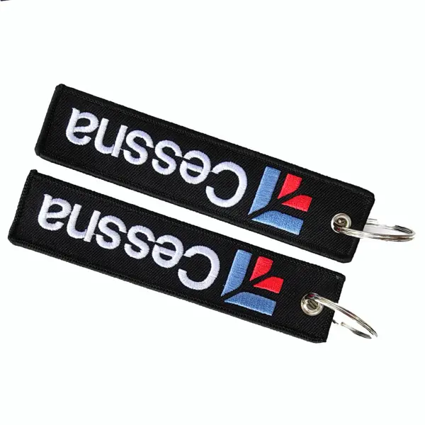 Cessna Double-Sided Embroidered Keychain - Image 2