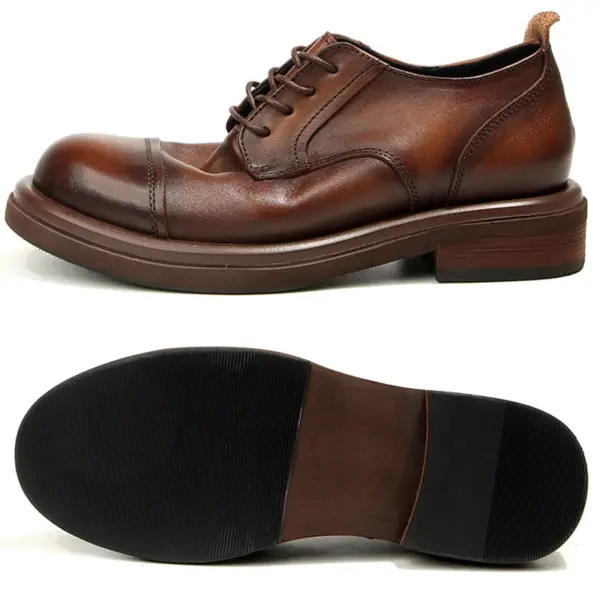 Men's Handmade Genuine Leather Casual Shoes - Image 3