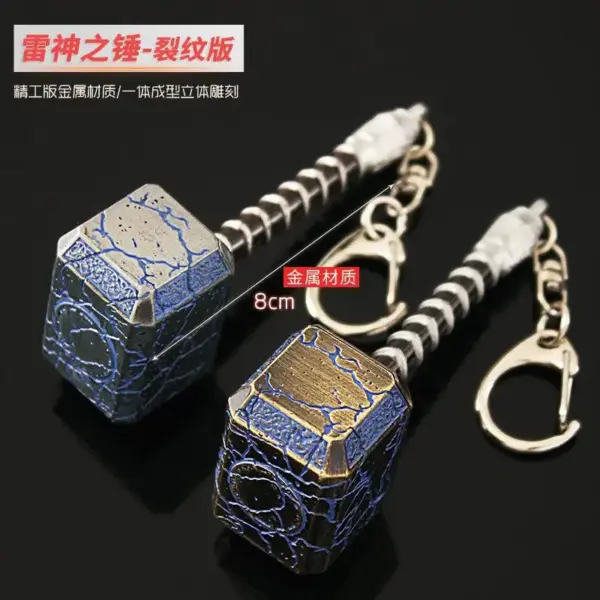 8cm Thor's Hammer Metal Miniature Keychain - Image 4
