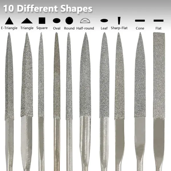 10Pcs Mini Diamond Needle File Set - Image 3