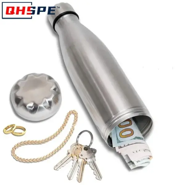 Hidden Steel Water Bottle Safe with Compartment - Image 8