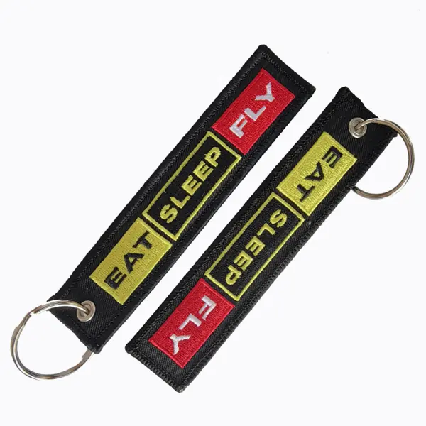 Colorful Embroidered Airplane Keychain - Image 2