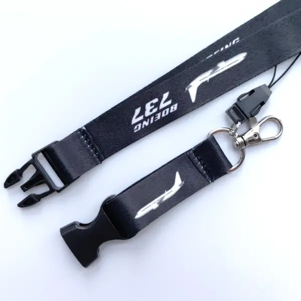 Boeing 737 Black Lanyard with Clasp - Image 4