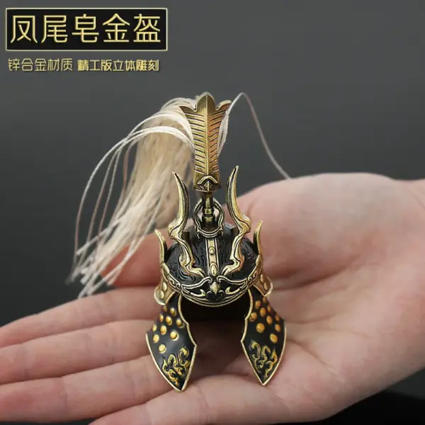8cm Metal Samurai Helmet for Doll Decoration - Image 2