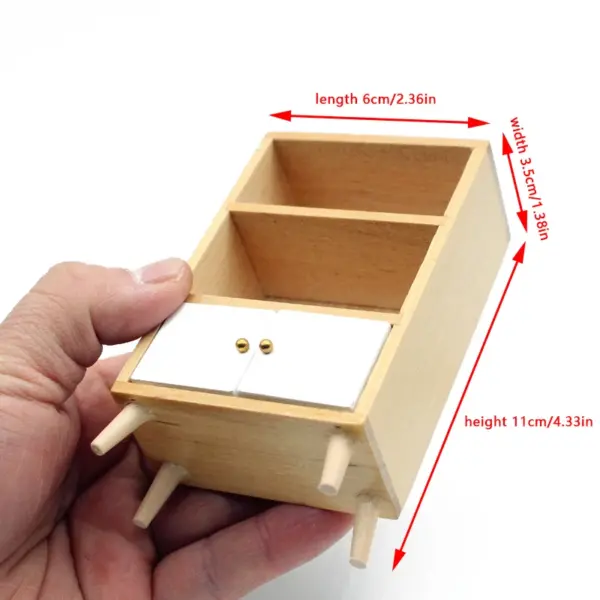1:12 Scale Wooden Miniature Cabinet for Dollhouse - Image 9