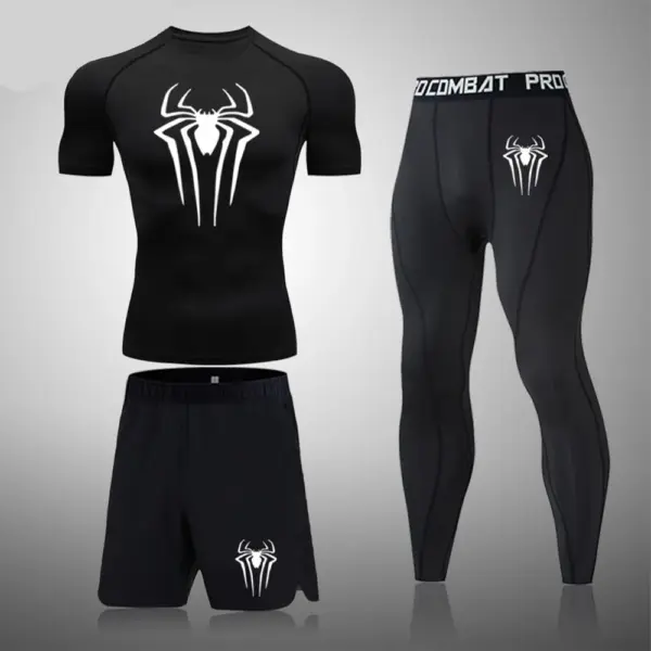 Men's Compression Sports Shirt and Short Set - Image 7