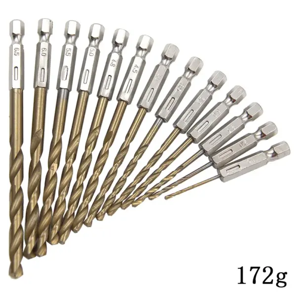 13pc Titanium Plated Twist Drill Bit Set - Image 7