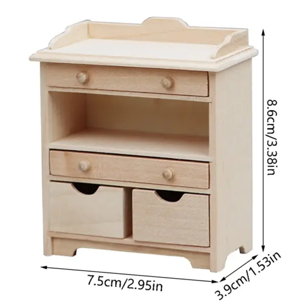 1:12 Scale Wooden Miniature Cabinet for Dollhouse - Image 19