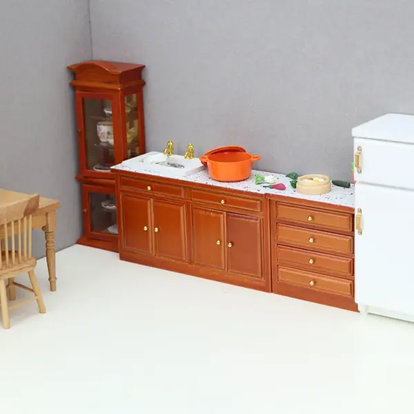 1:12 Scale Wooden Miniature Cabinet for Dollhouse - Image 5