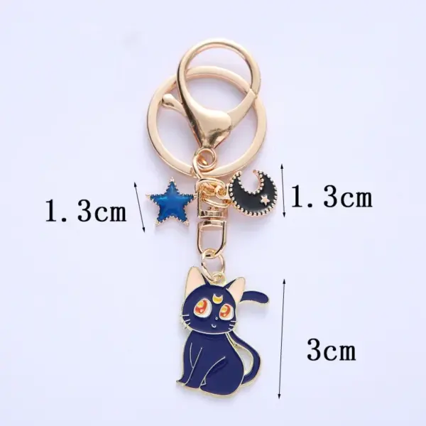 Anime Moon Cats Enamel Keychain for Couples - Image 4