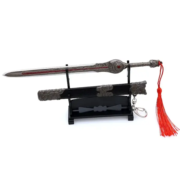 22cm Miniature Metal Katana Keychain Toy - Image 6
