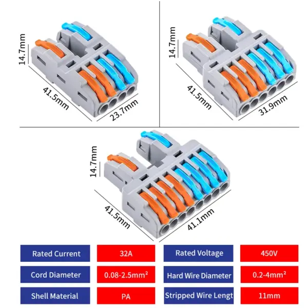 10Pcs Universal Wire Connectors CMK422 32A - Image 2