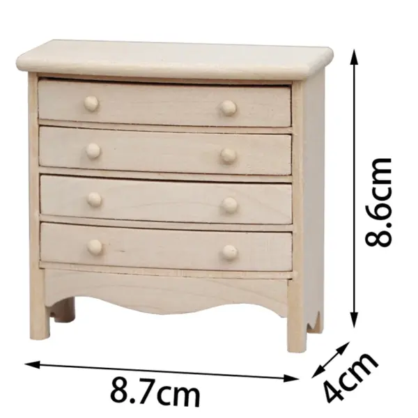 1:12 Scale Wooden Miniature Cabinet for Dollhouse - Image 26