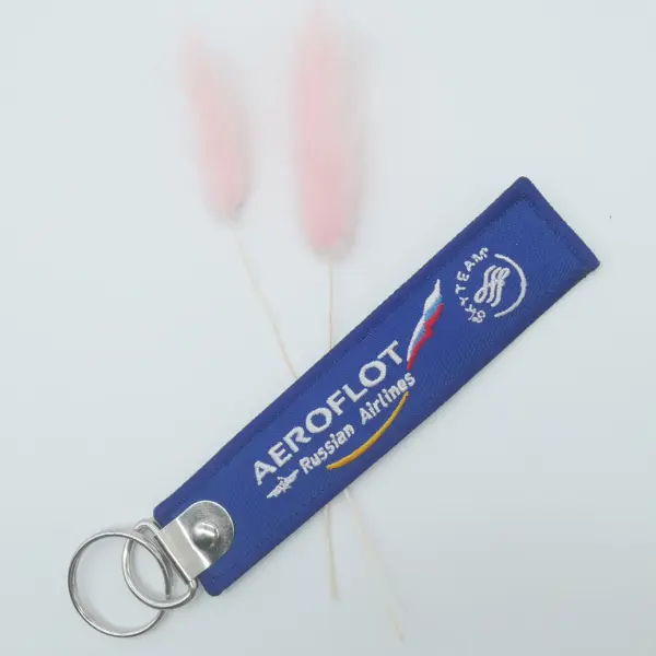 AEROFLOT Aviation Keychain with Embroidered Tag - Image 5