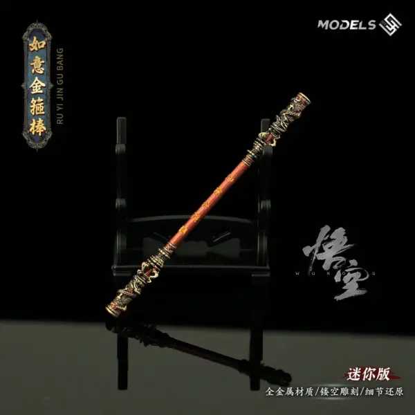 Black Wukong Mini Metal Staff Model 9cm - Image 4