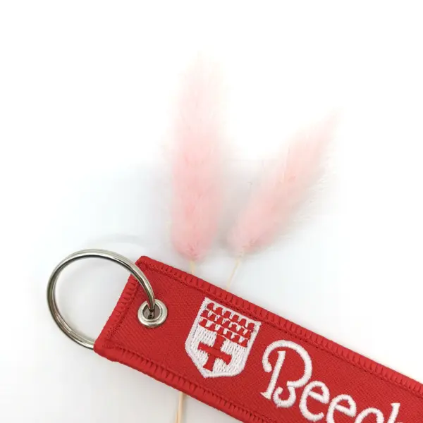 Red Beechcraft Embroidered Keychain for Aviators - Image 6