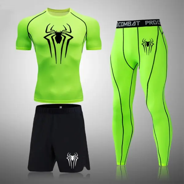 Men's Compression Sports Shirt and Short Set - Image 12