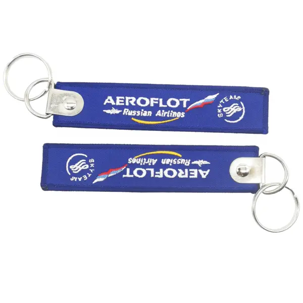 AEROFLOT Aviation Keychain with Embroidered Tag - Image 3