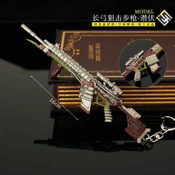 16cm All-Metal Gun Keychain Model Pendant - Image 4