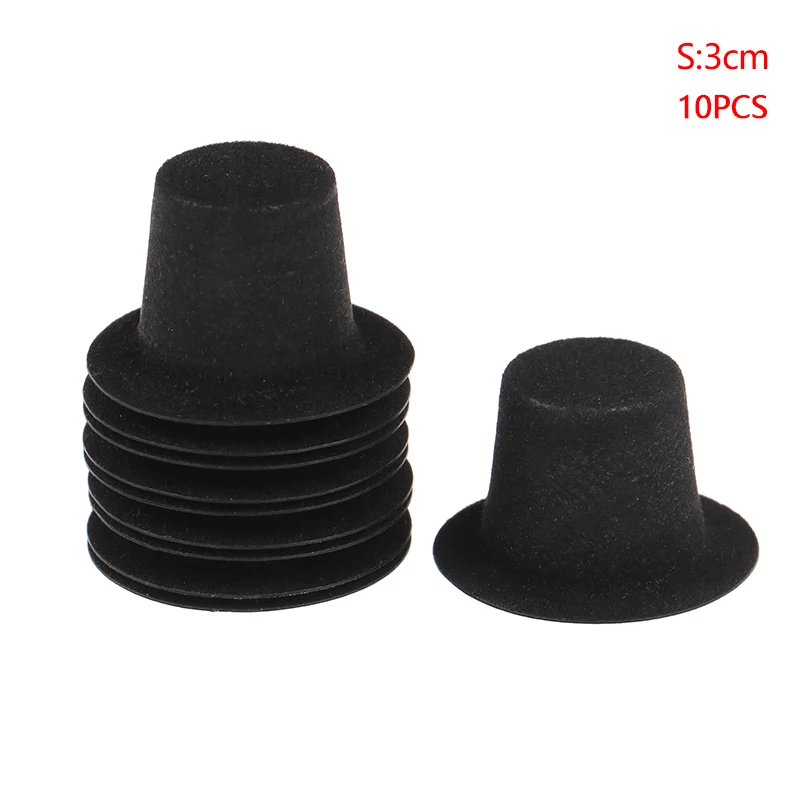 10Pcs Mini Black Hats for Dollhouse Decor 9 10Pcs Mini Black Hats for Dollhouse Decor - Image 9