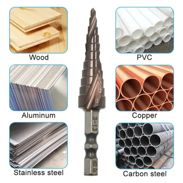 M35 Cobalt Step Drill Bit 3-13mm Hexagonal - Image 3